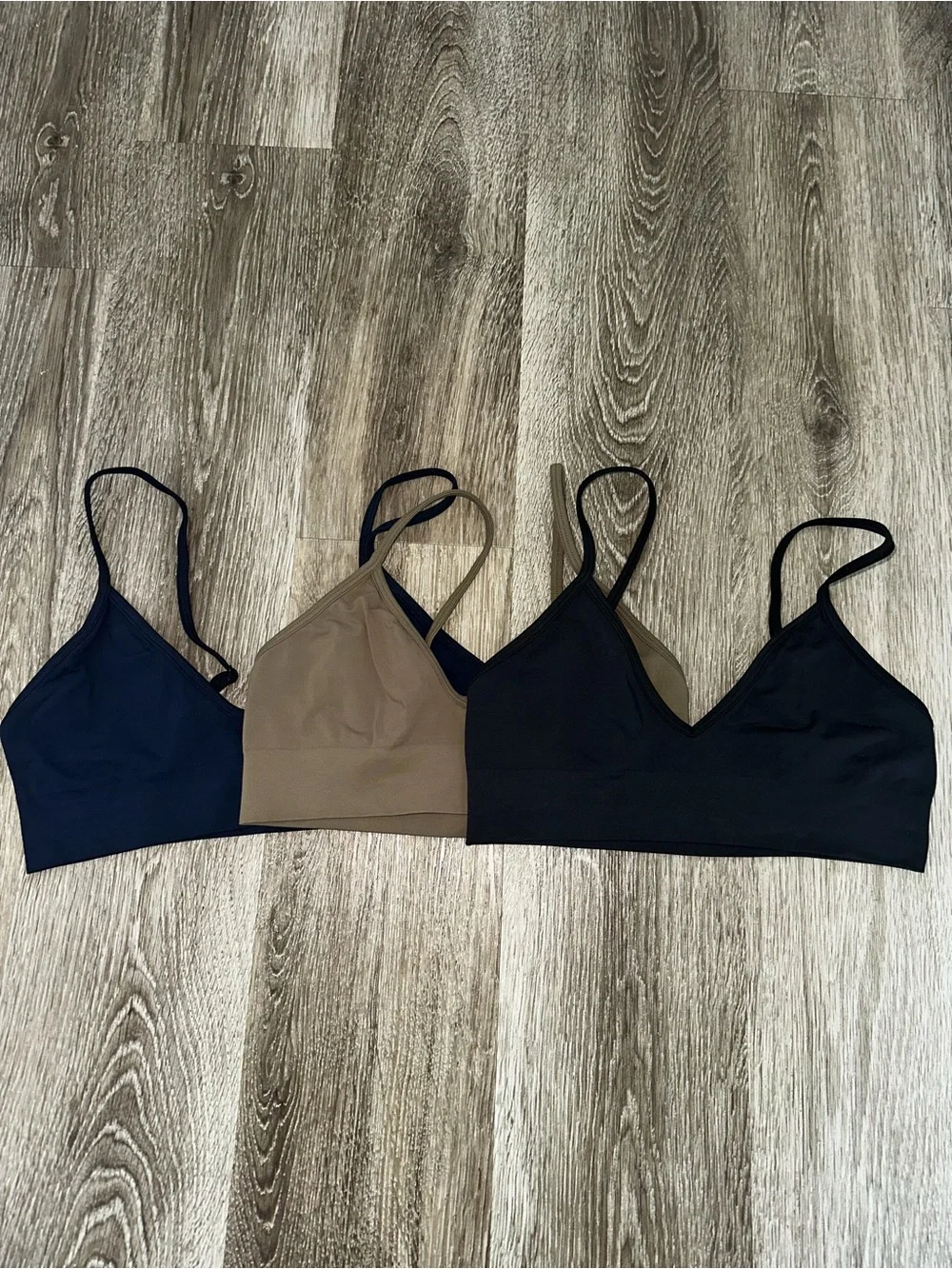 SKIMS Women's Soft Smoothing Bralettes - Black, Navy & Mineral (Light Green) - S - Picture 2 of 7